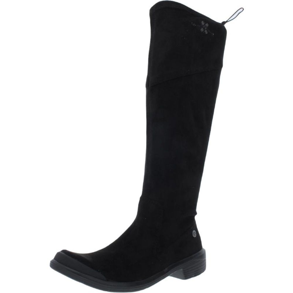 Bzees Womens Boomerang Black Faux Suede Embellished Mid-Calf Boots Shoes NWT